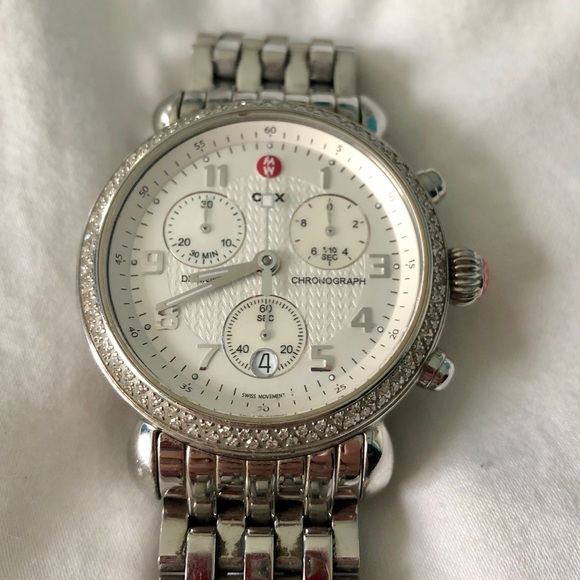 Michele watch - stainless steel with diamonds - Picture 4 of 4